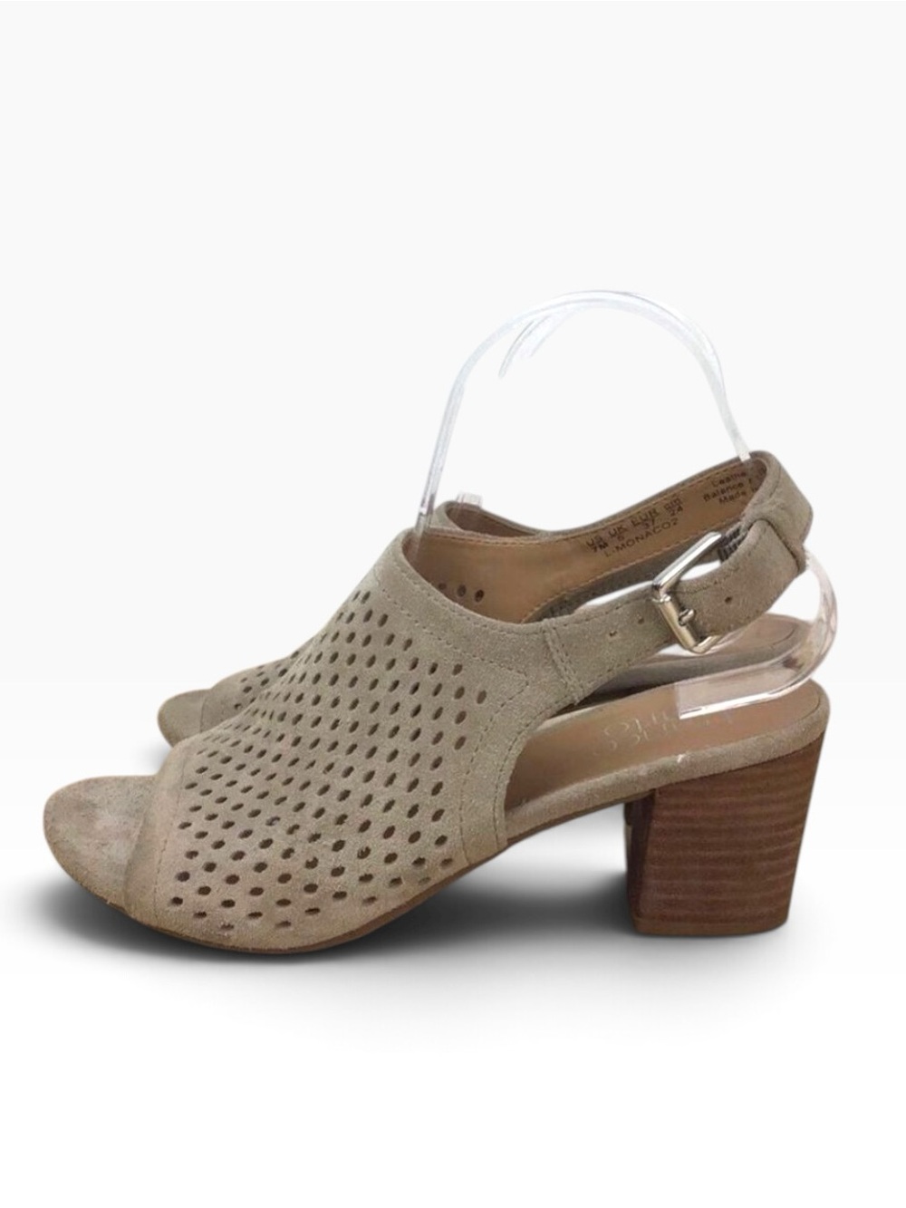 FRANCO Sarto beige genuine upper leather suede sandals chunky heels tan size 7